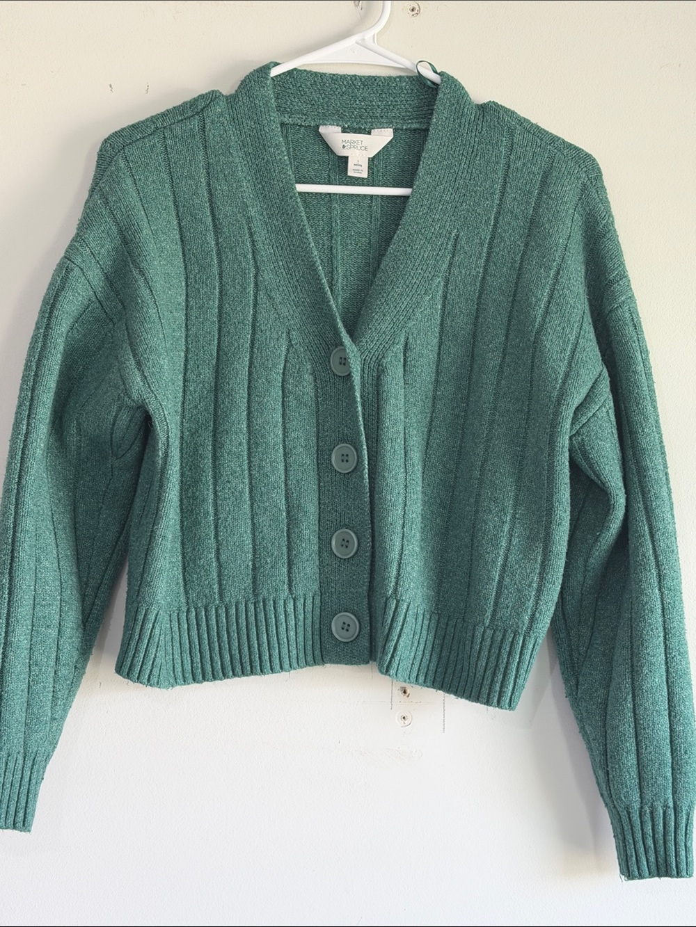 Market & Spruce Teal Cardigan with Large Buttons